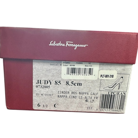 Salvatore Ferragamo Judy Cinder Rose Gancini Logo Pumps Size 6.5 C - Picture 7 of 7